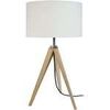 Lampes de bureau Tosel Lampe de chevet tr&eacute;pied bois naturel et &eacute;cru Beige Unique. . Maison & D&eacute;co > Lampes de bureau.