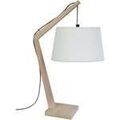 Luminaire sur Grenoble : Lampes de bureau Tosel Lampe de chevet arqu&eacute; bois naturel et &eacute;cru Beige Unique. . Maison & D&eacute;co > Lampes de bureau.