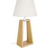 Lampes de bureau Tosel Lampe de chevet colonne bois naturel et &eacute;cru Beige Unique. . Maison & D&eacute;co > Lampes de bureau.