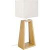 Lampes de bureau Tosel Lampe de chevet colonne bois naturel et &eacute;cru Beige Unique. . Maison & D&eacute;co > Lampes de bureau.
