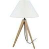 Lampes de bureau Tosel Lampe de chevet tr&eacute;pied bois naturel et &eacute;cru Beige Unique. . Maison & D&eacute;co > Lampes de bureau.