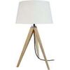Lampes de bureau Tosel Lampe de chevet tr&eacute;pied bois naturel et &eacute;cru Beige Unique. . Maison & D&eacute;co > Lampes de bureau.