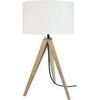 Lampes de bureau Tosel Lampe de chevet tr&eacute;pied bois naturel et &eacute;cru Beige Unique. . Maison & D&eacute;co > Lampes de bureau.