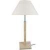 Lampes de bureau Tosel Lampe a poser colonne bois naturel et &eacute;cru Beige Unique. . Maison & D&eacute;co > Lampes de bureau.
