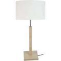 Luminaire sur Grenoble : Lampes de bureau Tosel Lampe a poser colonne bois naturel et &eacute;cru Beige Unique. . Maison & D&eacute;co > Lampes de bureau.
