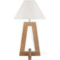 Luminaire sur Grenoble : Lampes de bureau Tosel Lampe a poser colonne bois naturel et &eacute;cru Beige Unique. . Maison & D&eacute;co > Lampes de bureau.