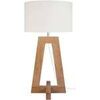 Lampes de bureau Tosel Lampe a poser colonne bois naturel et &eacute;cru Beige Unique. . Maison & D&eacute;co > Lampes de bureau.