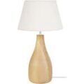 Luminaire sur Grenoble : Lampes de bureau Tosel Lampe a poser bouteille bois naturel et &eacute;cru Beige Unique. . Maison & D&eacute;co > Lampes de bureau.