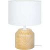 Lampes de bureau Tosel Lampe de chevet cylindrique bois naturel et &eacute;cru Beige Unique. . Maison & D&eacute;co > Lampes de bureau.