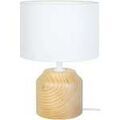 Luminaire sur Grenoble : Lampes de bureau Tosel Lampe de chevet cylindrique bois naturel et &eacute;cru Beige Unique. . Maison & D&eacute;co > Lampes de bureau.