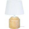 Lampes de bureau Tosel Lampe de chevet cylindrique bois naturel et &eacute;cru Beige Unique. . Maison & D&eacute;co > Lampes de bureau.