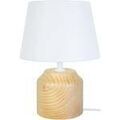 Luminaire sur Grenoble : Lampes de bureau Tosel Lampe de chevet cylindrique bois naturel et &eacute;cru Beige Unique. . Maison & D&eacute;co > Lampes de bureau.