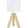 Lampes de bureau Tosel Lampe de chevet tr&eacute;pied bois naturel et &eacute;cru Beige Unique. . Maison & D&eacute;co > Lampes de bureau.