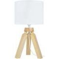 Lampes de bureau Tosel Lampe de chevet tr&eacute;pied bois naturel et &eacute;cru Beige Unique. . Maison & D&eacute;co > Lampes de bureau. Grenoble