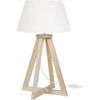 Lampes de bureau Tosel Lampe de chevet colonne bois naturel et &eacute;cru Beige Unique. . Maison & D&eacute;co > Lampes de bureau.