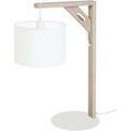 Luminaire sur Grenoble : Lampes de bureau Tosel Lampe de chevet carr&eacute; bois naturel et &eacute;cru Beige Unique. . Maison & D&eacute;co > Lampes de bureau.