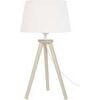 Lampes de bureau Tosel Lampe de chevet tr&eacute;pied bois naturel et &eacute;cru Beige Unique. . Maison & D&eacute;co > Lampes de bureau.