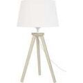 Luminaire sur Grenoble : Lampes de bureau Tosel Lampe de chevet tr&eacute;pied bois naturel et &eacute;cru Beige Unique. . Maison & D&eacute;co > Lampes de bureau.