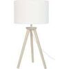 Lampes de bureau Tosel Lampe de chevet tr&eacute;pied bois naturel et &eacute;cru Beige Unique. . Maison & D&eacute;co > Lampes de bureau.