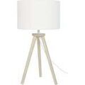 Luminaire sur Grenoble : Lampes de bureau Tosel Lampe de chevet tr&eacute;pied bois naturel et &eacute;cru Beige Unique. . Maison & D&eacute;co > Lampes de bureau.