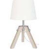 Lampes de bureau Tosel Lampe de chevet tr&eacute;pied bois naturel et &eacute;cru Beige Unique. . Maison & D&eacute;co > Lampes de bureau.