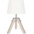 Luminaire sur Grenoble : Lampes de bureau Tosel Lampe de chevet tr&eacute;pied bois naturel et &eacute;cru Beige Unique. . Maison & D&eacute;co > Lampes de bureau.