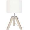 Lampes de bureau Tosel Lampe de chevet tr&eacute;pied bois naturel et &eacute;cru Beige Unique. . Maison & D&eacute;co > Lampes de bureau.