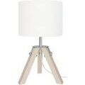 Luminaire sur Grenoble : Lampes de bureau Tosel Lampe de chevet tr&eacute;pied bois naturel et &eacute;cru Beige Unique. . Maison & D&eacute;co > Lampes de bureau.