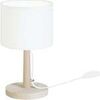 Lampes de bureau Tosel Lampe de chevet droit bois naturel et &eacute;cru Beige Unique. . Maison & D&eacute;co > Lampes de bureau.