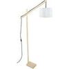 Lampadaires Tosel lampadaire liseuse articul&eacute; bois naturel et &eacute;cru Beige Unique. . Maison & D&eacute;co > Lampadaires.