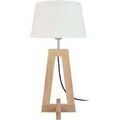 Luminaire sur Grenoble : Lampes de bureau Tosel Lampe de chevet colonne bois naturel et &eacute;cru Beige Unique. . Maison & D&eacute;co > Lampes de bureau.