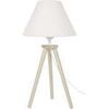 Lampes de bureau Tosel Lampe de chevet tr&eacute;pied bois naturel et &eacute;cru Beige Unique. . Maison & D&eacute;co > Lampes de bureau.