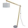 Lampadaires Tosel Lampadaire arqu&eacute; bois naturel et gris Beige Unique. . Maison & D&eacute;co > Lampadaires.