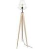 Lampadaires Tosel Lampadaire tr&eacute;pied bois naturel et gris Beige Unique. . Maison & D&eacute;co > Lampadaires.