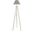 Lampadaires Tosel Lampadaire tr&eacute;pied bois naturel et gris Beige Unique. . Maison & D&eacute;co > Lampadaires.
