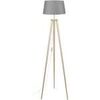 Lampadaires Tosel Lampadaire tr&eacute;pied bois naturel et gris Beige Unique. . Maison & D&eacute;co > Lampadaires.