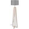Lampadaires Tosel Lampadaire colonne bois naturel et gris Beige Unique. . Maison & D&eacute;co > Lampadaires.