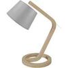 Lampes de bureau Tosel Lampe de chevet arqu&eacute; bois naturel et gris Beige Unique. . Maison & D&eacute;co > Lampes de bureau.