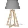 Lampes de bureau Tosel Lampe de chevet colonne bois naturel et gris Beige Unique. . Maison & D&eacute;co > Lampes de bureau.