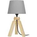 Lampes de bureau Tosel Lampe de chevet tr&eacute;pied bois naturel et gris Beige Unique. . Maison & D&eacute;co > Lampes de bureau. Grenoble