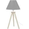 Lampes de bureau Tosel Lampe de chevet tr&eacute;pied bois naturel et gris Beige Unique. . Maison & D&eacute;co > Lampes de bureau.