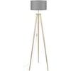 Lampadaires Tosel Lampadaire tr&eacute;pied bois naturel et gris Beige Unique. . Maison & D&eacute;co > Lampadaires.