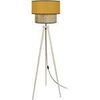 Lampadaires Tosel Lampadaire tr&eacute;pied bois naturel et jaune Beige Unique. . Maison & D&eacute;co > Lampadaires.