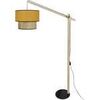 Lampadaires Tosel Lampadaire droit bois naturel et jaune Beige Unique. . Maison & D&eacute;co > Lampadaires.