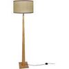 Lampadaires Tosel Lampadaire droit bois naturel et jaune Beige Unique. . Maison & D&eacute;co > Lampadaires.