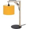 Lampes de bureau Tosel Lampe de chevet carr&eacute; bois naturel et jaune Beige Unique. . Maison & D&eacute;co > Lampes de bureau.