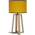 Lampes de bureau Tosel Lampe de chevet colonne bois naturel et jaune Beige Unique. . Maison & D&eacute;co > Lampes de bureau. Grenoble