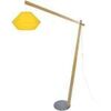 Lampadaires Tosel Lampadaire arqu&eacute; bois naturel et jaune Beige Unique. . Maison & D&eacute;co > Lampadaires.