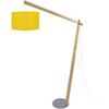 Lampadaires Tosel Lampadaire arqu&eacute; bois naturel et jaune Beige Unique. . Maison & D&eacute;co > Lampadaires.