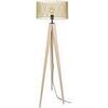 Lampadaires Tosel Lampadaire tr&eacute;pied bois naturel et jaune pastel Beige Unique. . Maison & D&eacute;co > Lampadaires.